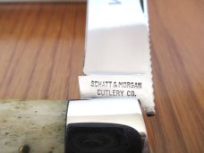 Schatt & Morgan Antique White  Bone Mountain Man Folding Lock Back Hunter Pattern # 3L