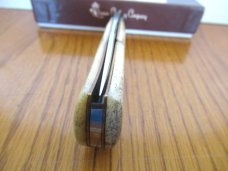 Schatt & Morgan Antique White  Bone Mountain Man Folding Lock Back Hunter Pattern # 3L