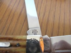 Case XX Select 2018 Pearl Shield Antique Bone Trapper Pattern # 6254