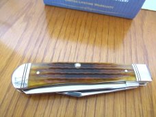 Case XX Select 2018 Pearl Shield Antique Bone Trapper Pattern # 6254