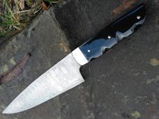 Custom 12 Inch Damascus Chefs Knife With Snake Filework