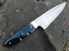 Custom 12 Inch Damascus Chefs Knife With Snake Filework