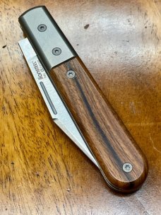 LionSTEEL Shuffler Barlow with Santos Wood Handles and M390 Clip Point Blade.