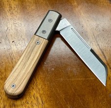LionSTEEL DOM Barlow with Olive Wood Handles and M390 Sheepsfoot Blade