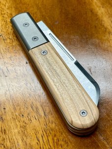 LionSTEEL DOM Barlow with Olive Wood Handles and M390 Sheepsfoot Blade