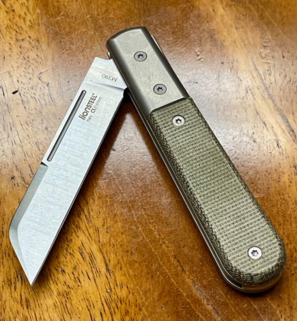 LionSTEEL DOM Barlow with Green Micarta Handles and M390 Sheepsfoot Blade LionSTEEL DOM Barlow with Green Micarta Handles and M390 Sheepsfoot Blade