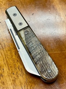LionSTEEL 2-Blade Beerlow Barlow with Rams Horn Handles and M390 Sheepsfoot primary Blade