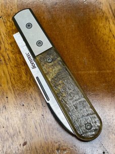 LionSTEEL 2-Blade Beerlow Barlow with Rams Horn Handles and M390 primary Spearpoint Blade