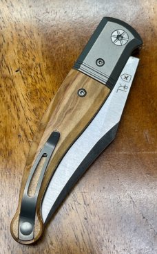LionSTEEL Gitano Jack Knife with Niolox Stainless Clip Point Blade and Olive wood Handles
