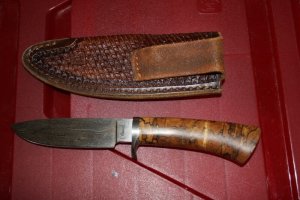 Peter Crowl Damascus Fixed Blade Knife Journeyman Smith