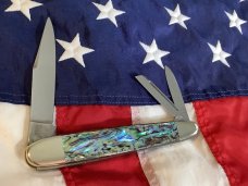 1999 Bulldog Celebrated Dirk Whittler w/ Fiery Abalone Pearl Handles -Mint