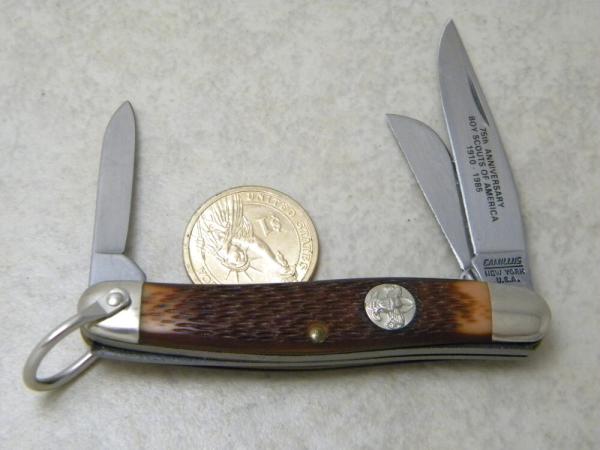 Camillus NY USA 75th Anniv. Boy Scouts of America Delrin Stockman Knife Camillus NY USA 75th Anniv. Boy Scouts of America Delrin Stockman Knife