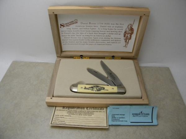 Schrade + USA 296SC Daniel Boone Trapper Knife NIB Schrade + USA 296SC Daniel Boone Trapper Knife NIB