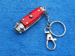 New 3-34quot  Wasp Body Red handle Stiletto keychain Switchblade Knife III