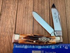 Schatt  and Morgan File and Wire Series Gunstock Jack Sambar Stag ATS-34 Blade 