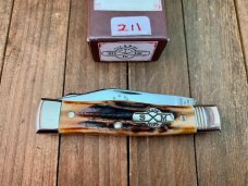Schatt  and Morgan File and Wire Series Gunstock Jack Sambar Stag ATS-34 Blade 