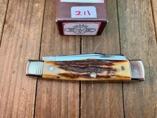 Schatt  and Morgan File and Wire Series Gunstock Jack Sambar Stag ATS-34 Blade 