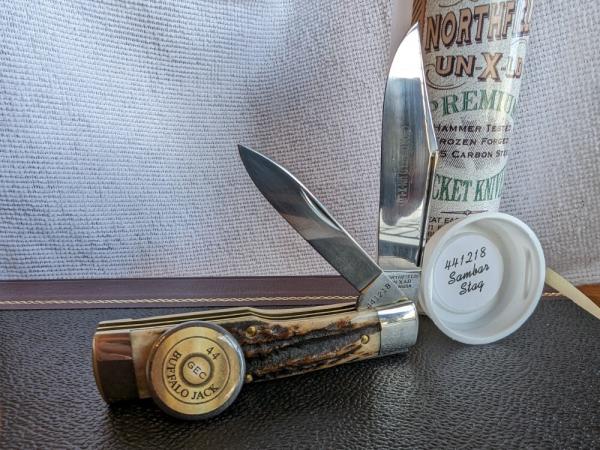 Great Eastern Cutlery 441218 Buffalo / Gunstock Jack Sambar Stag GEC 44 - As New! Great Eastern Cutlery 441218 Buffalo / Gunstock Jack Sambar Stag GEC 44 - As New!