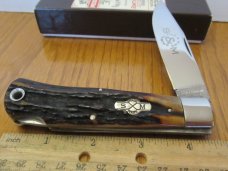 Schatt & Morgan Wire & File Stag Mountain Man Folding Lock Back Hunter Pattern # 3L