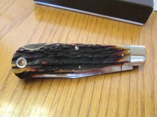 Schatt & Morgan Wire & File Stag Mountain Man Folding Lock Back Hunter Pattern # 3L