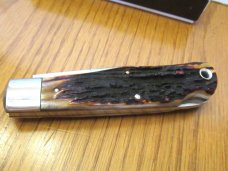 Schatt & Morgan Wire & File Stag Mountain Man Folding Lock Back Hunter Pattern # 3L