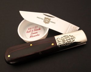 Great Eastern Cutlery #86 2-Acorn Barlow 440C Red & Black Micarta GEC 861121