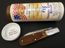 Great Eastern Cutlery #15 TC Barlow Rough Sawn Osage Wood Spear Point GEC 152121