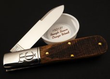 Great Eastern Cutlery #15 TC Barlow Rough Sawn Osage Wood Spear Point GEC 152121