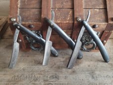 3 Vintage Wade and Butcher Straight Razors - Sheffield, England - 1845-1919