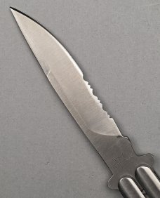 Benchmade Model 45 Balisong Butterfly knife, FLAWLESS N.I.B., serrated weehawk blade, vintage c.1987