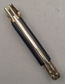 8" Bird's Head Lever Auto Stiletto, Brazilian horn, vintage collector knife, Maniago ITALY, c.1984