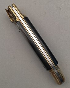 8" Bird's Head Lever Auto Stiletto, Brazilian horn, vintage collector knife, Maniago ITALY, c.1984