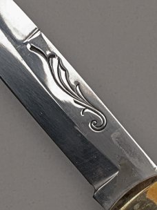 8" Bird's Head Lever Auto Stiletto, Brazilian horn, vintage collector knife, Maniago ITALY, c.1984