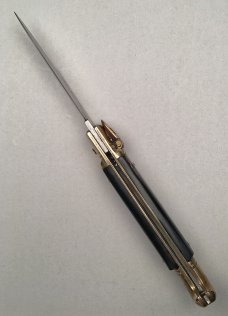 8" Bird's Head Lever Auto Stiletto, Brazilian horn, vintage collector knife, Maniago ITALY, c.1984