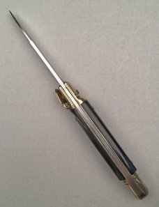 8" Bird's Head Lever Auto Stiletto, Brazilian horn, vintage collector knife, Maniago ITALY, c.1984
