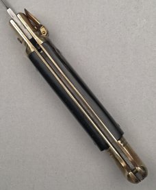8" Bird's Head Lever Auto Stiletto, Brazilian horn, vintage collector knife, Maniago ITALY, c.1984
