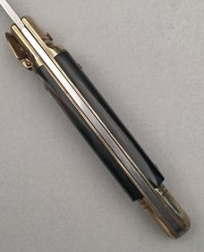 8" Bird's Head Lever Auto Stiletto, Brazilian horn, vintage collector knife, Maniago ITALY, c.1984