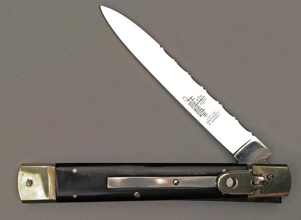 10" Hubertus German "Slimline" Springer Stiletto, 14cm Micarta, Filework, EXPORT, NOS vintage c1984 10" Hubertus German "Slimline" Springer Stiletto, 14cm Micarta, Filework, EXPORT, NOS vintage c1984