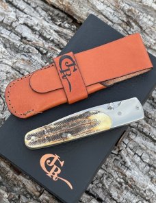 CASE XX ** 6.5 BONE STAG BG 42 SLIMLOCK W/LEATHER SHEATH