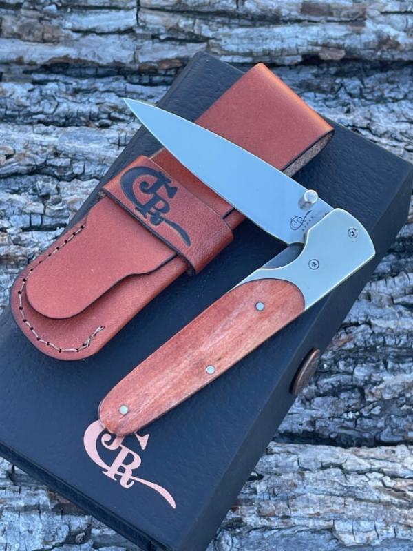 CASE XX ** SMOOTH CHESTNUT BONE BG 42 SLIMLOCK W/LEATHER SHEATH