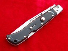  9"  Roma style Swinguard switchblade knife Imi-Blackhorn handles 