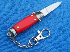 New 3-3/4"  Wasp Body Red handle Stiletto keychain Switchblade Knife IIII