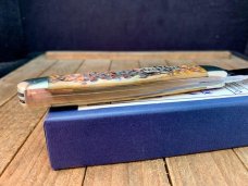 Schatt and Morgan Premier Series Split Back Spring Whittler Golden Root Jigged Bone 2006