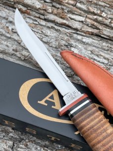 CASE XX ** 2024 POLISHED LEATHER FIXED BLADE W/LEATHER SHEATH