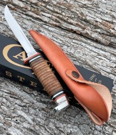 CASE XX ** 2024 POLISHED LEATHER FIXED BLADE W/LEATHER SHEATH