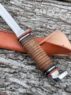 CASE XX ** 2024 POLISHED LEATHER FIXED BLADE W/LEATHER SHEATH