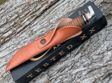 CASE XX ** 2024 POLISHED LEATHER FIXED BLADE W/LEATHER SHEATH