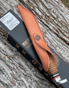 CASE XX ** 2024 POLISHED LEATHER FIXED BLADE W/LEATHER SHEATH