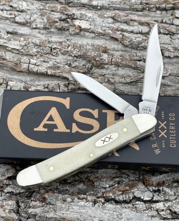 CASE XX ** 2024 SMOOTH NATURAL BONE XX OVAL SHIELD MEDIUM TEXAS JACK