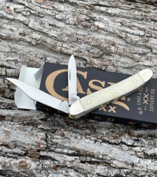 CASE XX ** 2024 SMOOTH NATURAL BONE XX OVAL SHIELD MEDIUM TEXAS JACK
